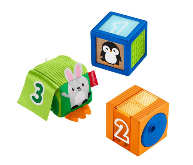 Fisher-Price Kolorowe zwierzątka klocki sensoryczne - 540748 - zdjęcie